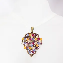 Pendant 65cm - Malvina Grapes-Yellow Organza - Pendant 65cm - Laiton bronze
